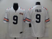 Wholesale Cheap Men's Chicago Bears #9 Nick Foles White 2019 100th seasons Patch Vapor Untouchable Stitched NFL Nike Alternate Classic Limited Jersey