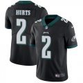 Wholesale Cheap Nike Eagles #2 Jalen Hurts Black Alternate Men's Stitched NFL Vapor Untouchable Limited Jersey