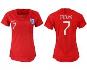 Wholesale Cheap Women's England #7 Sterling Away Soccer Country Jersey