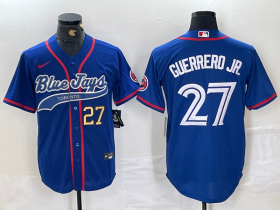 Cheap Men\'s Toronto Blue Jays #27 Vladimir Guerrero Jr Blue Cool Base Stitched Baseball Jerseys