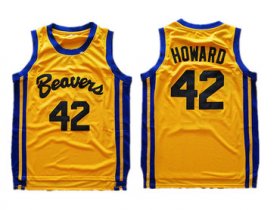 Wholesale Cheap Teen Wolf Beavers 42 Scott Howard Gold Stitched Movie Jersey