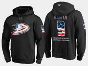 Wholesale Cheap Ducks #9 Paul Kariya NHL Banner Wave Usa Flag Black Hoodie