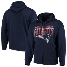 Wholesale Cheap New England Patriots G-III Sports by Carl Banks Perfect Season Full-Zip Hoodie Navy