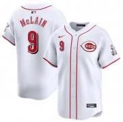 Cheap Men's Cincinnati Reds #9 Matt McLain White Home Limited Baseball Stitched Jersey