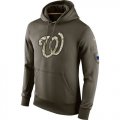 Wholesale Cheap Men's Washington Nationals Nike Olive Salute To Service KO Performance Hoodie