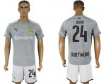 Wholesale Cheap Dortmund #24 Sarr Grey Soccer Club Jersey