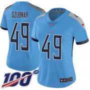 Wholesale Cheap Nike Titans #49 Nick Dzubnar Light Blue Alternate Women's Stitched NFL 100th Season Vapor Untouchable Limited Jersey