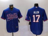 Cheap Men's Buffalo Bills #17 Josh Allen Blue Team Cool Base Stitched Baseball Jersey1