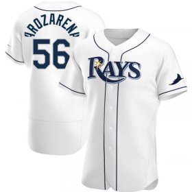 Wholesale Cheap Men\'s Tampa Bay Rays #56 Randy Arozarena White Home Nike Jersey