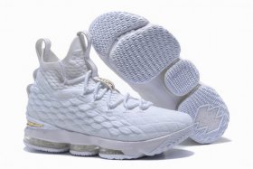 Wholesale Cheap Nike Lebron James 15 Air Cushion Shoes White Gold