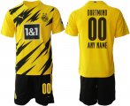 Wholesale Cheap Men 2020-2021 club Dortmund home customized yellow Soccer Jerseys