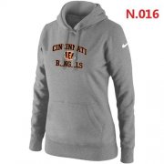 Wholesale Cheap Women's Nike Cincinnati Bengals Heart & Soul Pullover Hoodie Grey