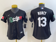 Cheap Women's Los Angeles Dodgers #13 Max Muncy Black Mexico 2020 World Series Cool Base Nike Jersey