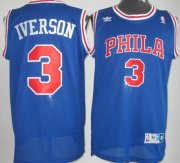 Wholesale Cheap Philadelphia Sixers #3 Allen Iverson Blue With PHILA Swingman Throwback Jersey