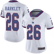 Wholesale Cheap Nike Giants #26 Saquon Barkley White Women's Stitched NFL Limited Rush Jersey