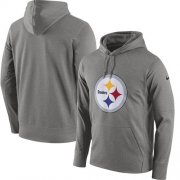 Wholesale Cheap Men's Pittsburgh Steelers Nike Gray Circuit Logo Essential Performance Pullover Hoodie