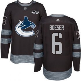 Wholesale Cheap Adidas Canucks #6 Brock Boeser Black 1917-2017 100th Anniversary Stitched NHL Jersey