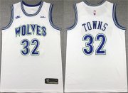 Cheap Men's Minnesota Timberwolves #32 Karl-Anthony Towns White City Edition Stitched Jersey