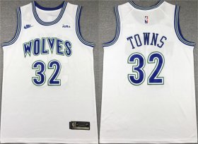 Cheap Men\'s Minnesota Timberwolves #32 Karl-Anthony Towns White City Edition Stitched Jersey