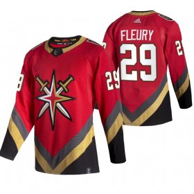 Wholesale Cheap Vegas Golden Knights #29 Marc-Andre Fleury Red Men\'s Adidas 2020-21 Reverse Retro Alternate NHL Jersey