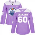 Wholesale Cheap Adidas Oilers #60 Markus Granlund Purple Authentic Fights Cancer Women's Stitched NHL Jersey