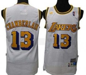 Wholesale Cheap Los Angeles Lakers #13 Wilt Chamberlain White Swingman Throwback Jersey