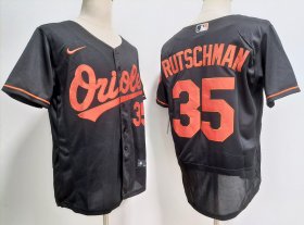 Wholesale Cheap Men\'s Baltimore Orioles #35 Adley Rutschman Black Stitched Flex Base Nike Jersey