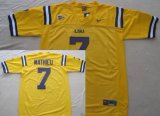 Wholesale Cheap LSU Tigers #7 Tyrann Mathieu Yellow Jersey