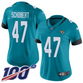 Wholesale Cheap Nike Jaguars #47 Joe Schobert Teal Green Alternate Women\'s Stitched NFL 100th Season Vapor Untouchable Limited Jersey