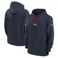 Cheap Men's New England Patriots Navy Performance Pullover Hoodie