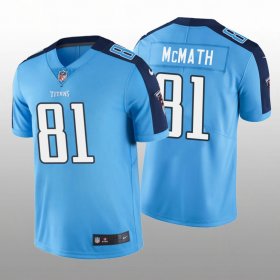 Wholesale Cheap Men\'s Tennessee Titans #81 Racey McMath Light Blue Vapor Limited Nike Jersey