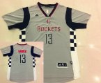 Wholesale Cheap Men's Houston Rockets #13 James Harden Revolution 30 Swingman 2015-16 New Gray Short-Sleeved Jersey