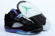 Wholesale Cheap Air Jordan 5 Black Grape Shoes Black/Purple/Green