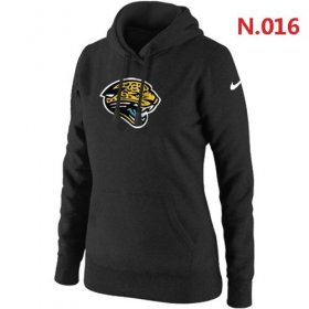 Wholesale Cheap Women\'s Jacksonville Jaguars Logo Pullover Hoodie Black