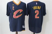 Wholesale Cheap Men's Cleveland Cavaliers #2 Kyrie Irving Revolution 30 Swingman 2016 New Navy Blue Short-Sleeved Jersey