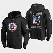 Wholesale Cheap Bruins #19 Zach Senyshyn NHL Banner Wave Usa Flag Black Hoodie