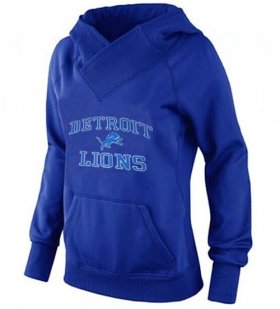 Wholesale Cheap Women\'s Detroit Lions Heart & Soul Pullover Hoodie Blue