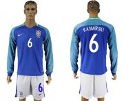 Wholesale Cheap Brazil #6 Kasmirski Away Long Sleeves Soccer Country Jersey