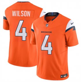 Cheap Men\'s Denver Broncos #4 Zach Wilson Orange 2024 F.U.S.E. Vapor Limited Football Stitched Jersey