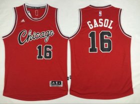 Wholesale Cheap Men\'s Chicago Bulls #16 Pau Gasol Revolution 30 Swingman 2015-16 Retro Red Jersey