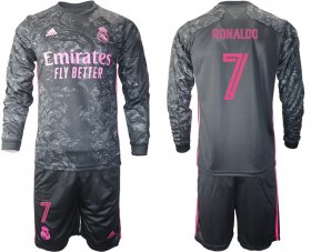 Wholesale Cheap 2021 Men Real Madrid away long sleeve 7 soccer jerseys