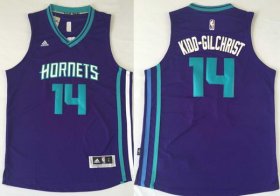 Wholesale Cheap Charlotte Hornets #14 Michael Kidd-Gilchrist Revolution 30 Swingman 2015 New Purple Jersey