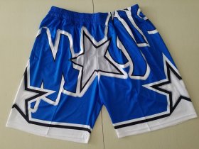 Wholesale Cheap Men\'s Orlando Magic Blue Big Face Mitchell Ness Hardwood Classics Soul Swingman Throwback Shorts