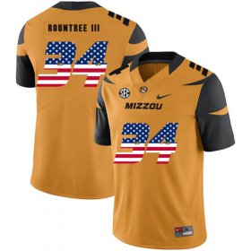 Wholesale Cheap Missouri Tigers 34 Larry Rountree III Gold USA Flag Nike College Football Jersey