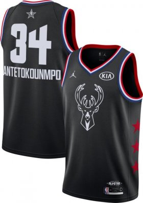 Wholesale Cheap Jordan Men\'s 2019 NBA All-Star Game #34 Giannis Antetokounmpo Black Dri-FIT Swingman Jersey