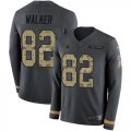 Wholesale Cheap Nike Titans #82 Delanie Walker Anthracite Salute to Service Youth Stitched NFL Limited Therma Long Sleeve Jersey