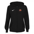 Wholesale Cheap Women's Cincinnati Bengals Stadium Rally Full Zip Hoodie Black