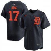 Cheap Men's Detroit Tigers #17 Jace Jung Black 2024 Alternate Limited Stitched Baseball Jersey