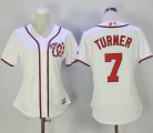 Wholesale Cheap Nationals #7 Trea Turner White Home Women's Stitched MLB Jersey