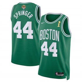 Wholesale Cheap Men\'s Boston Celtics #44 Jaden Springer Kelly Green 2024 Finals Champions Icon Edition Stitched Basketball Jersey